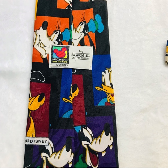 Disney  Necktie Mickey Goofy Pluto Donald Duck Tie Mickey Unlimited Color block - Picture 4 of 6